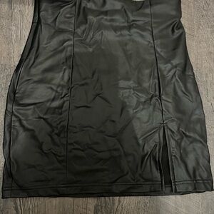 Black Leather Mini Skirt